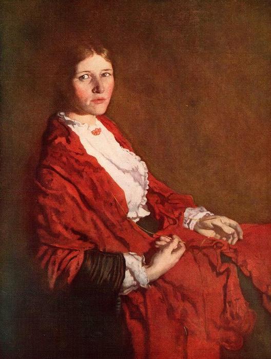 Wikioo.org - The Encyclopedia of Fine Arts - Painting, Artwork by William Newenham Montague Orpen - The Red Scarf