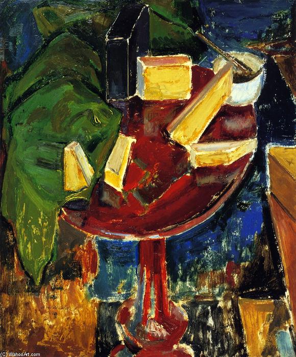 Wikioo.org - The Encyclopedia of Fine Arts - Painting, Artwork by Alfred Henry Maurer - Red Table-Top Still Life