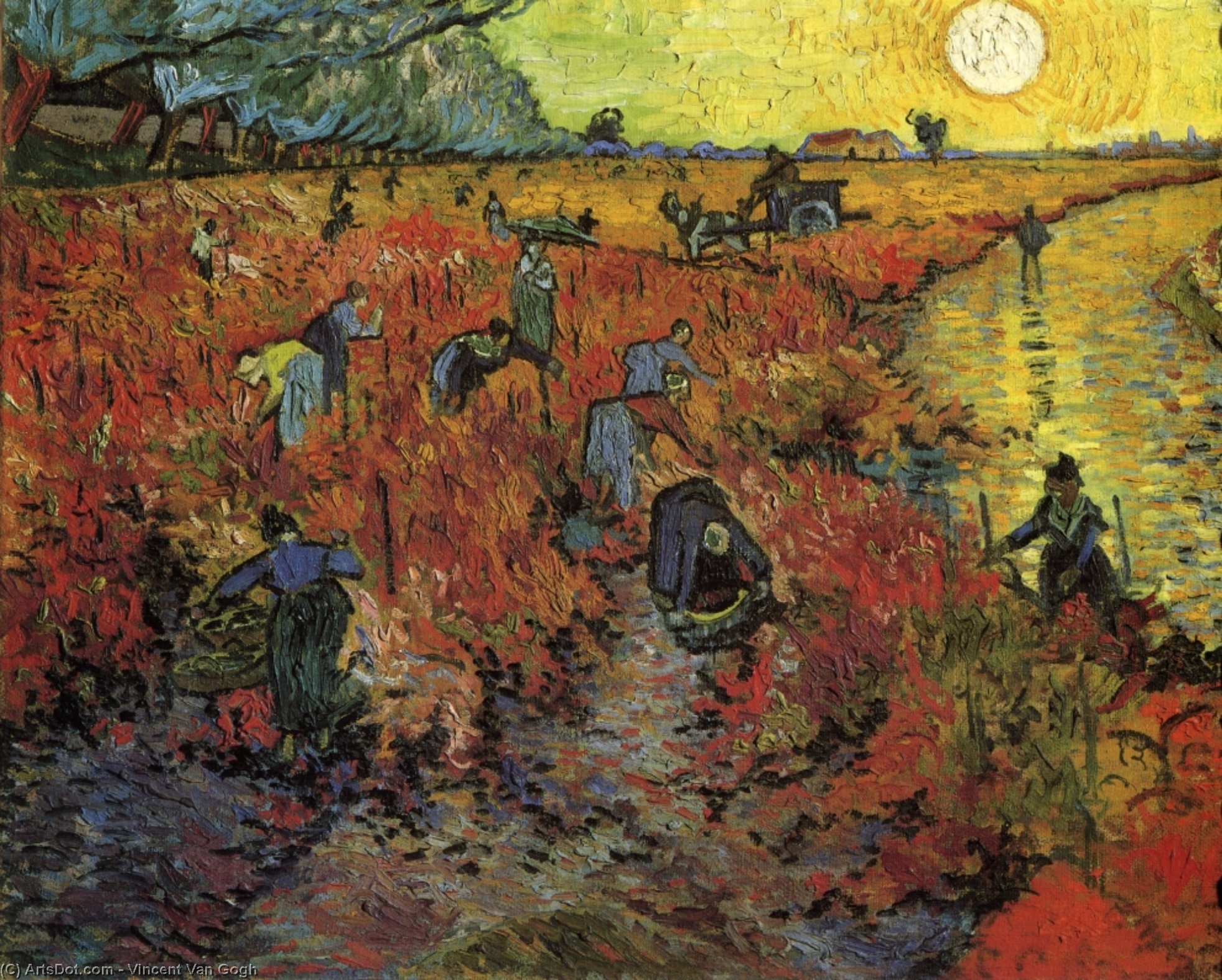 WikiOO.org - Энциклопедия изобразительного искусства - Живопись, Картины  Vincent Van Gogh - на красном Vinyard