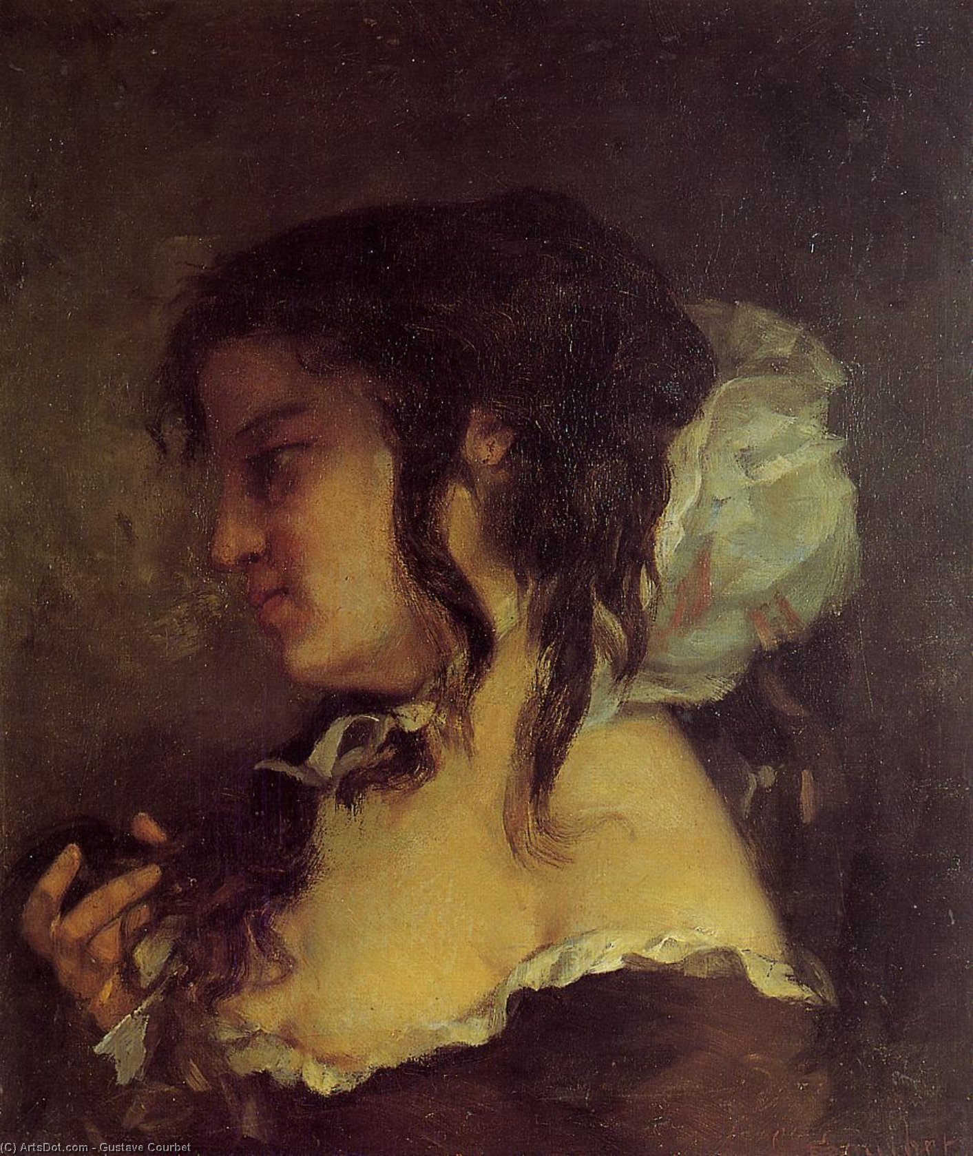 WikiOO.org – 美術百科全書 - 繪畫，作品 Gustave Courbet - 反映 还  已知  作为  冥想