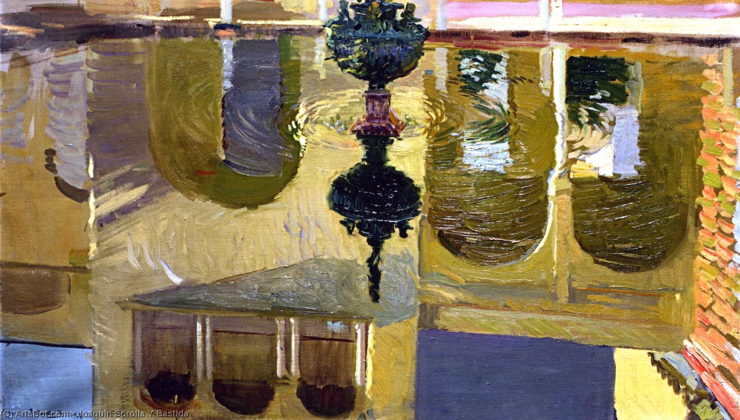 WikiOO.org - Encyclopedia of Fine Arts - Maalaus, taideteos Joaquin Sorolla Y Bastida - Reflections in a Fountain