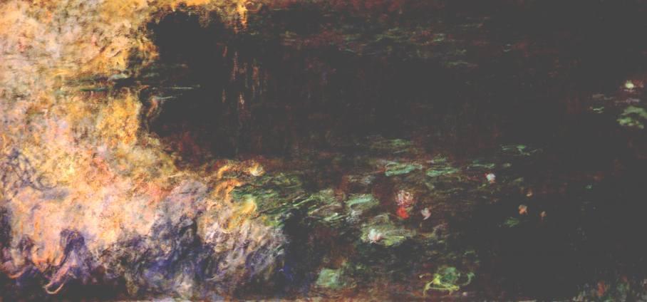 WikiOO.org - 百科事典 - 絵画、アートワーク Claude Monet - のリフレクションズ 上の雲 ザー Water-Lily 池 ( tryptich , 右 パネル )