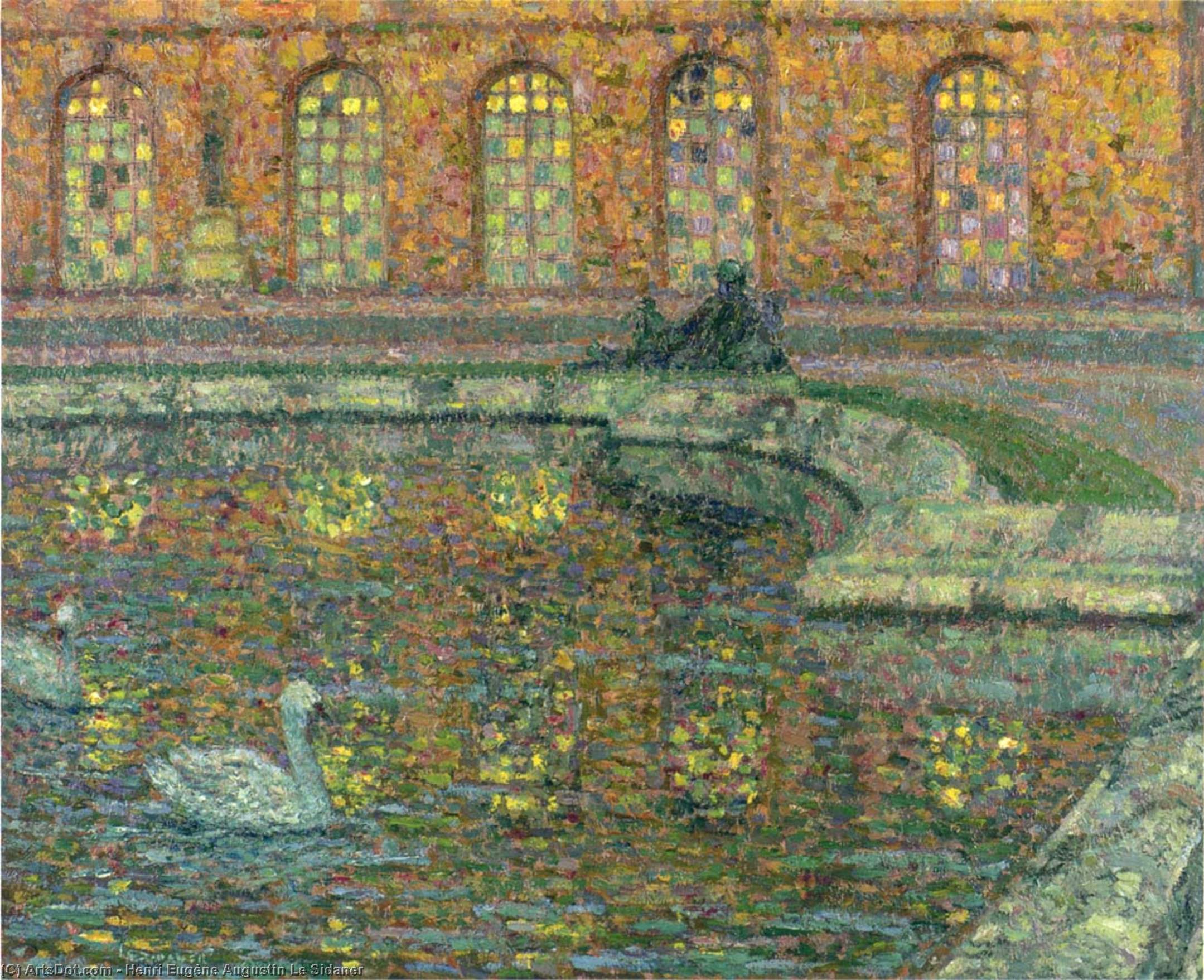 WikiOO.org – 美術百科全書 - 繪畫，作品 Henri Eugène Augustin Le Sidaner - 思考 的  的  窗户  在  凡尔赛宫