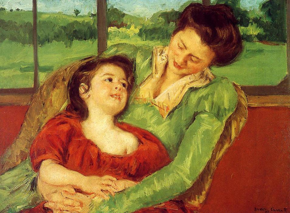 Wikioo.org – L'Encyclopédie des Beaux Arts - Peinture, Oeuvre de Mary Stevenson Cassatt - Reine Margot Lefebvre et devant une fenêtre