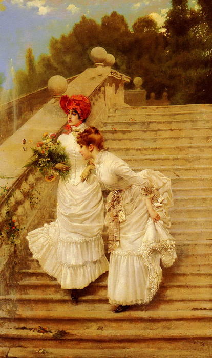 Wikioo.org - The Encyclopedia of Fine Arts - Painting, Artwork by Vittorio Matteo Corcos - The Rendezvous
