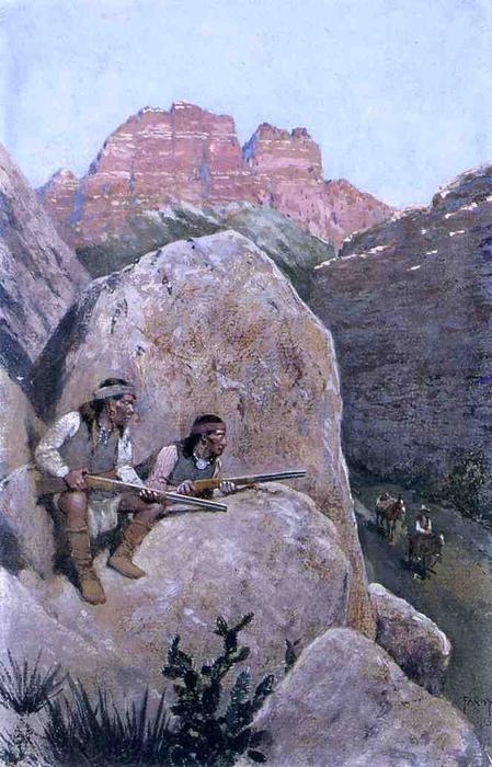 Wikioo.org - The Encyclopedia of Fine Arts - Painting, Artwork by Henry F Farny - Renegade Apaches