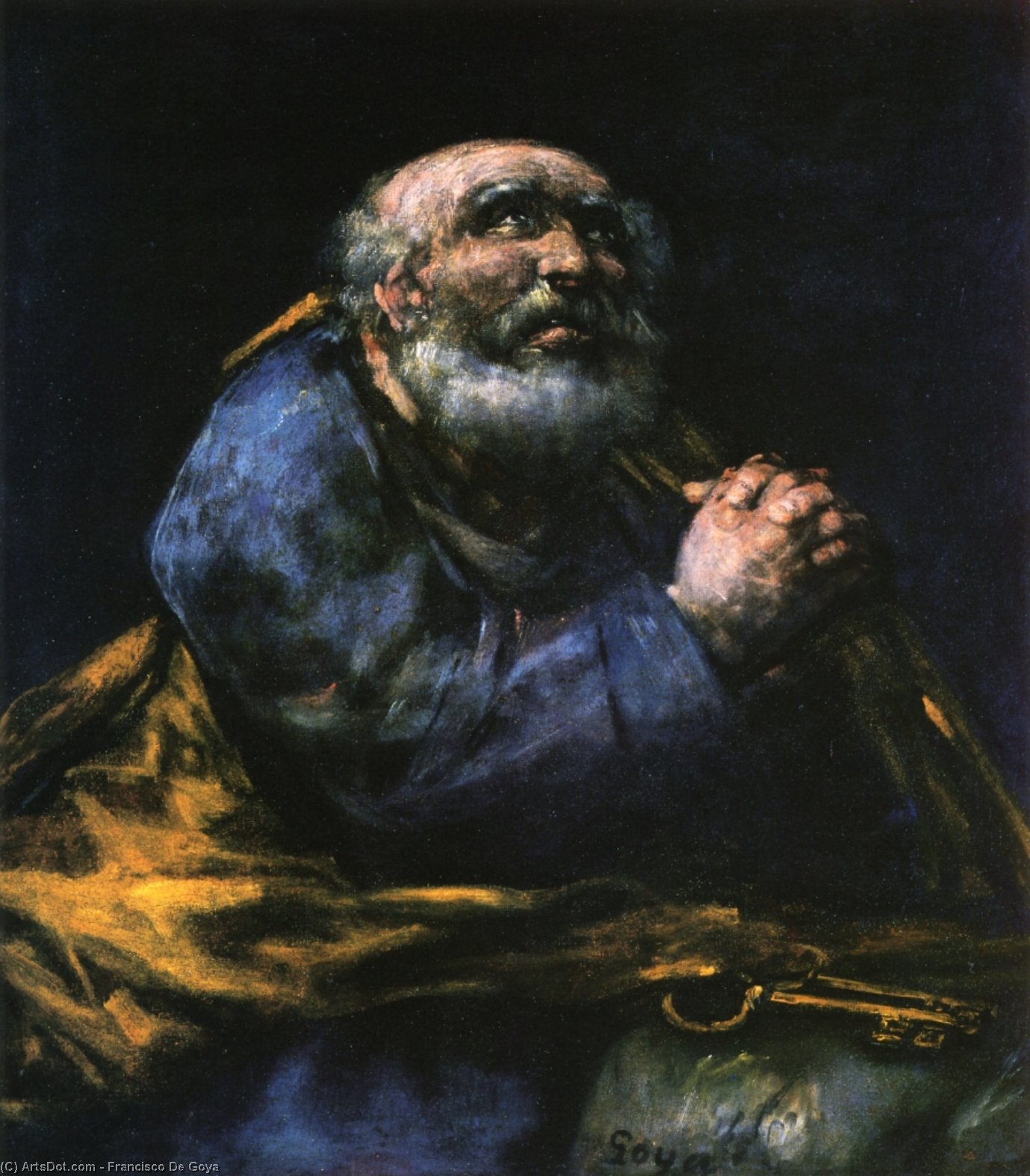 Wikioo.org - The Encyclopedia of Fine Arts - Painting, Artwork by Francisco De Goya - The Repentant Saint Peter