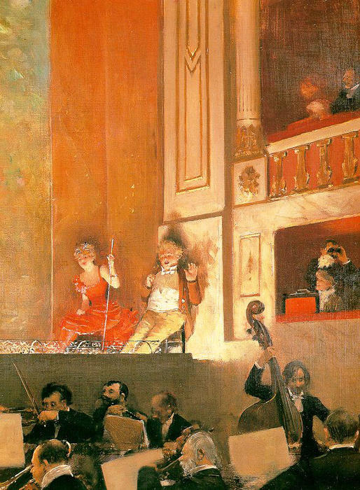 WikiOO.org - Encyclopedia of Fine Arts - Maalaus, taideteos Jean Georges Béraud - Representation at the Theatre des Varietes