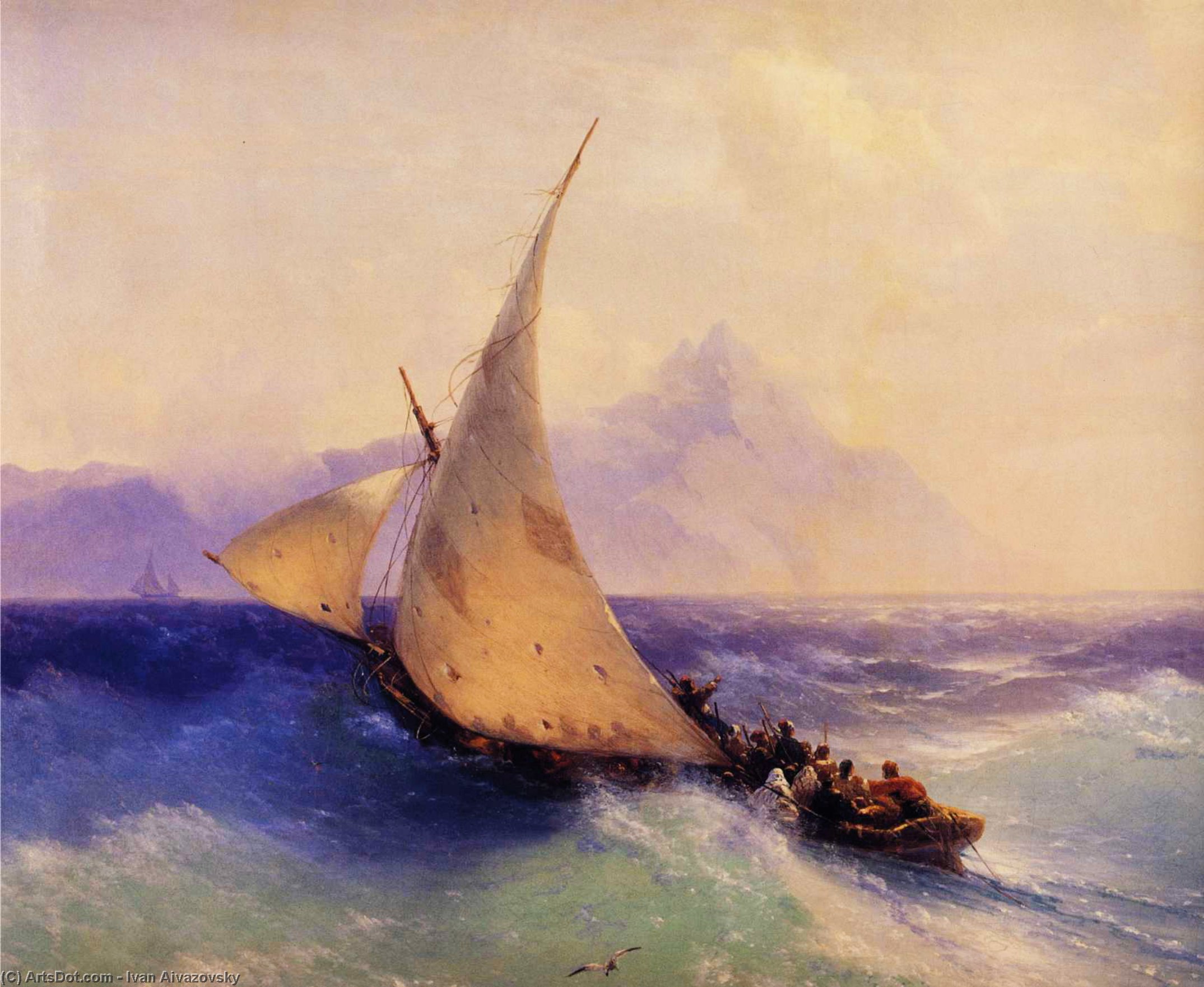 Wikioo.org - The Encyclopedia of Fine Arts - Painting, Artwork by Ivan Aivazovsky - Rescue at Sea (detail)