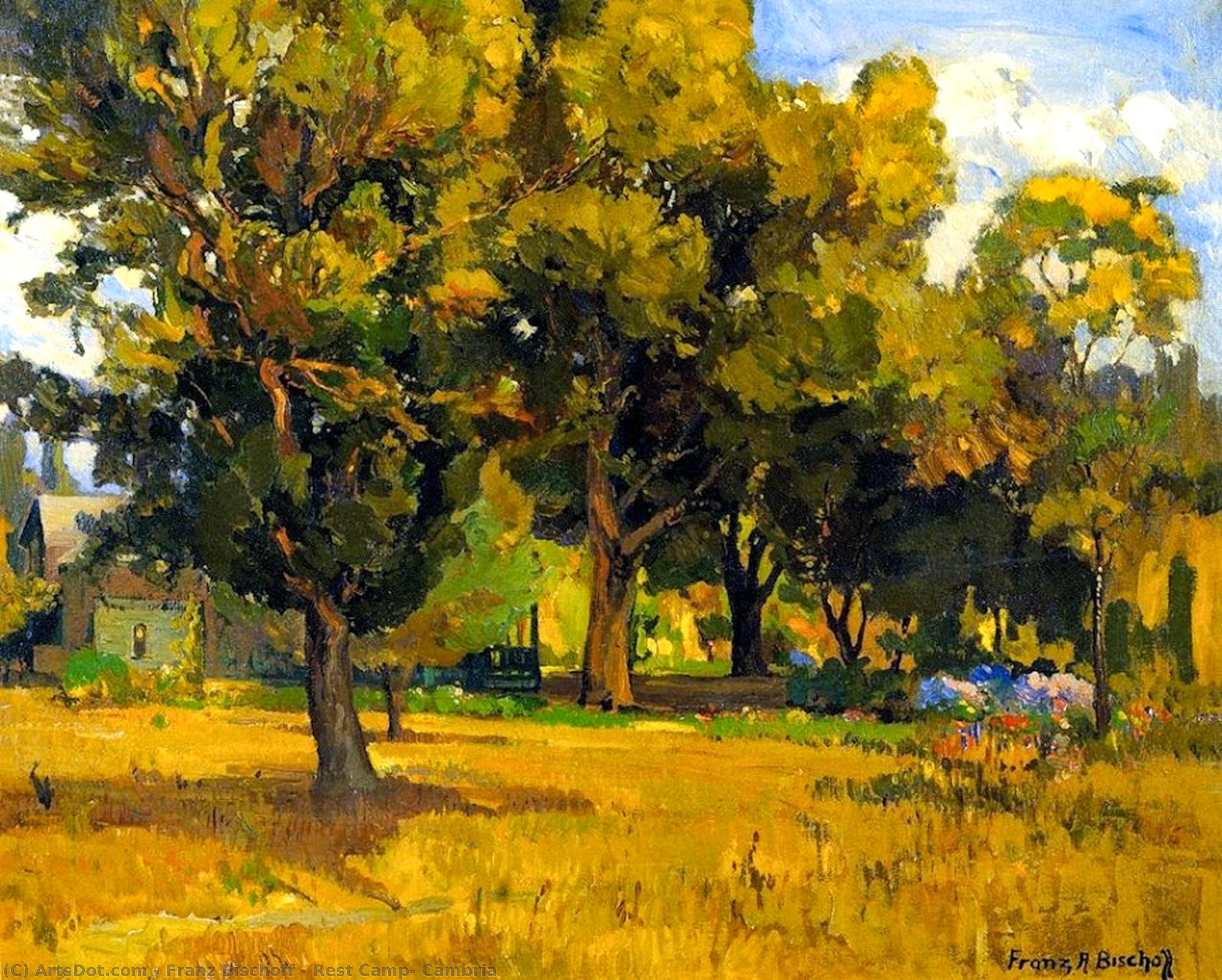 Wikioo.org - The Encyclopedia of Fine Arts - Painting, Artwork by Franz Bischoff - Rest Camp, Cambria
