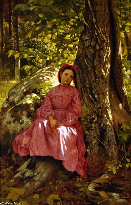 WikiOO.org - אנציקלופדיה לאמנויות יפות - ציור, יצירות אמנות John George Brown - Resting in the Woods
