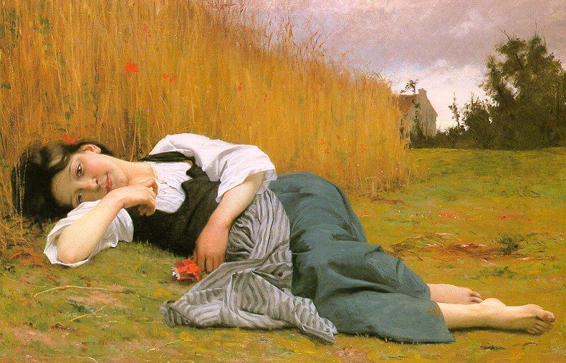 Wikioo.org - The Encyclopedia of Fine Arts - Painting, Artwork by William Adolphe Bouguereau - Rest in Harvest