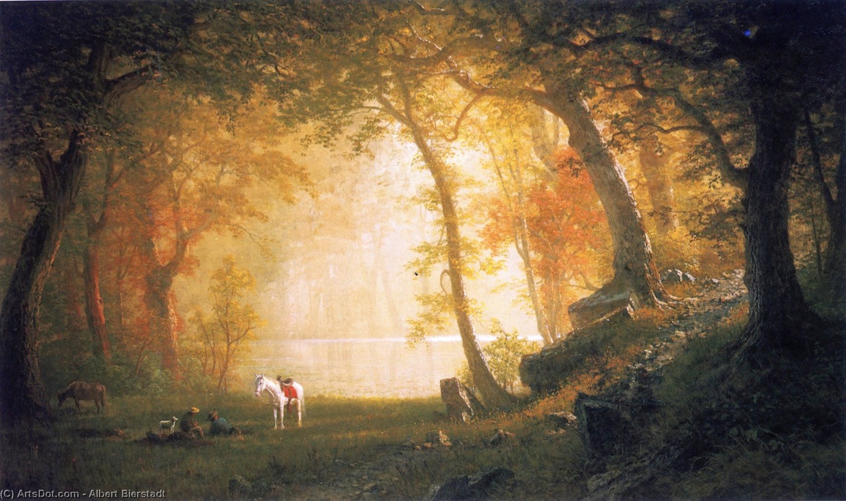 Wikioo.org - The Encyclopedia of Fine Arts - Painting, Artwork by Albert Bierstadt - A Rest on the Ride