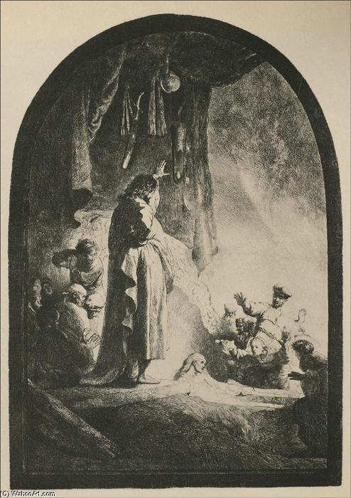 Wikioo.org - สารานุกรมวิจิตรศิลป์ - จิตรกรรม Rembrandt Van Rijn - The Resurrection of Lazurus, a Large Print