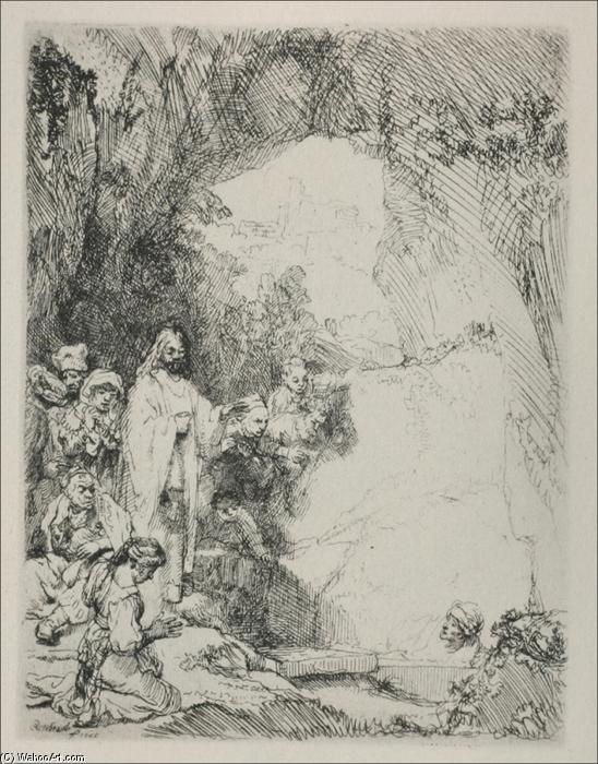 Wikioo.org - The Encyclopedia of Fine Arts - Painting, Artwork by Rembrandt Van Rijn - The Resurrection of Lazurus, a Small Plate