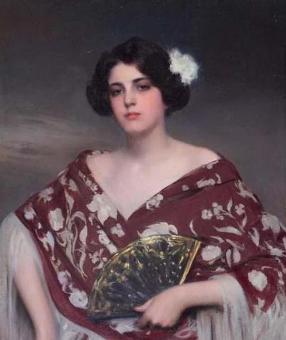 Wikioo.org - The Encyclopedia of Fine Arts - Painting, Artwork by Ramon Casas Carbó - Retrato de Julia
