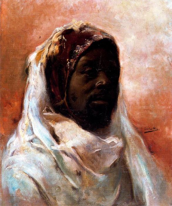 Wikioo.org – La Enciclopedia de las Bellas Artes - Pintura, Obras de arte de Cecilio Pla Y Gallardo - Retrato de Negro
