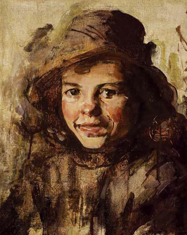Wikioo.org - The Encyclopedia of Fine Arts - Painting, Artwork by Jose Navarro Llorens - Retrato de niña