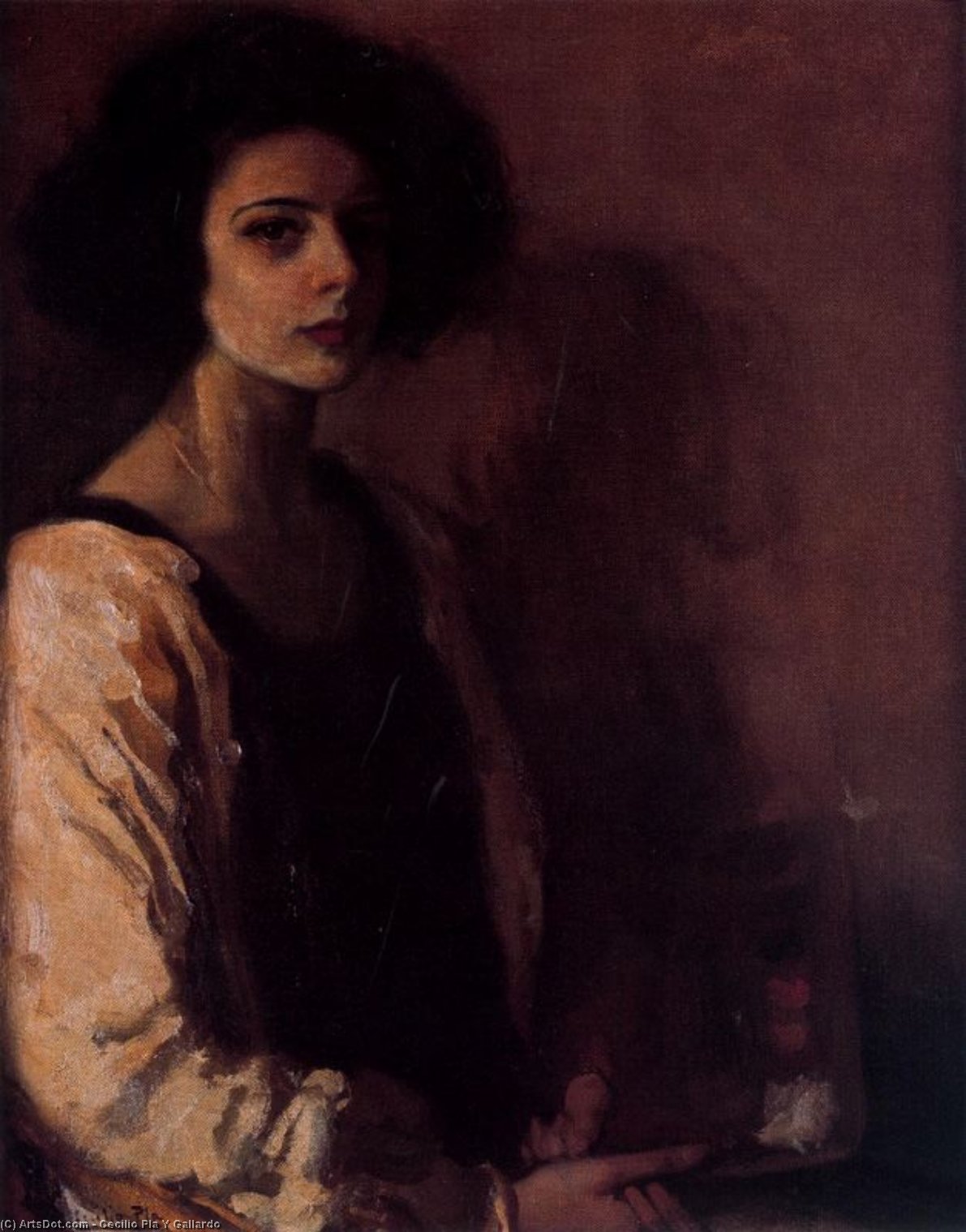 Wikioo.org - The Encyclopedia of Fine Arts - Painting, Artwork by Cecilio Pla Y Gallardo - Retrato de su hija