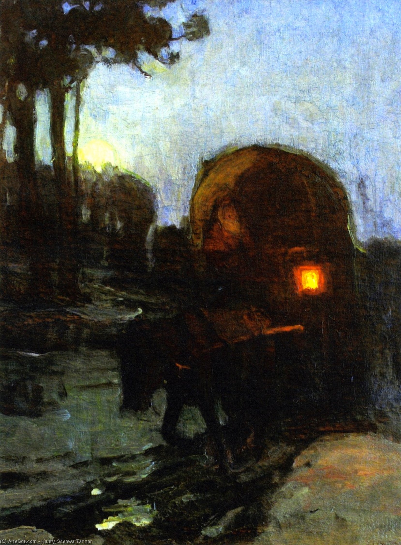 Wikioo.org - The Encyclopedia of Fine Arts - Painting, Artwork by Henry Ossawa Tanner - Return at Night from the Market