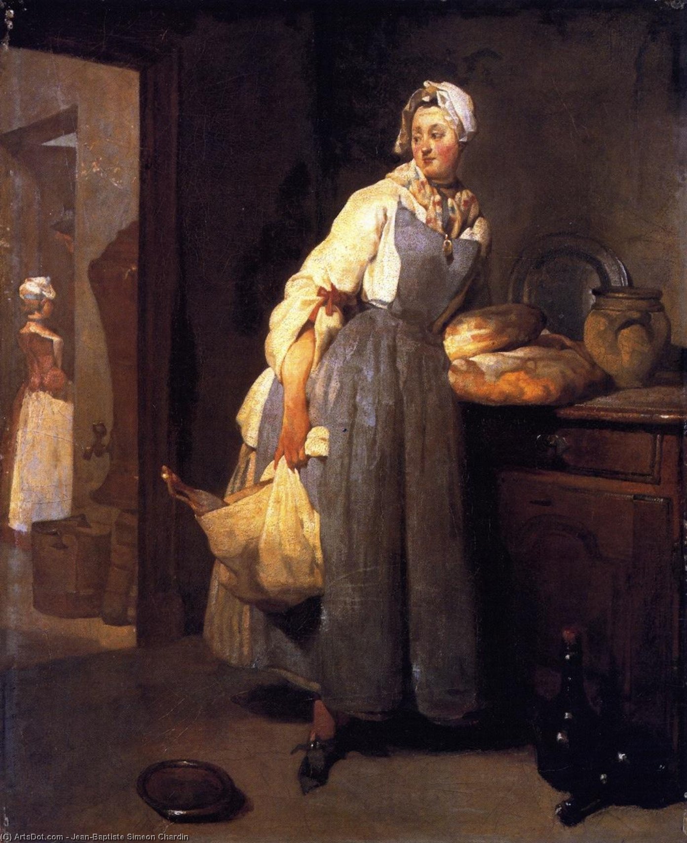 WikiOO.org - Encyclopedia of Fine Arts - Schilderen, Artwork Jean-Baptiste Simeon Chardin - The Return from Market