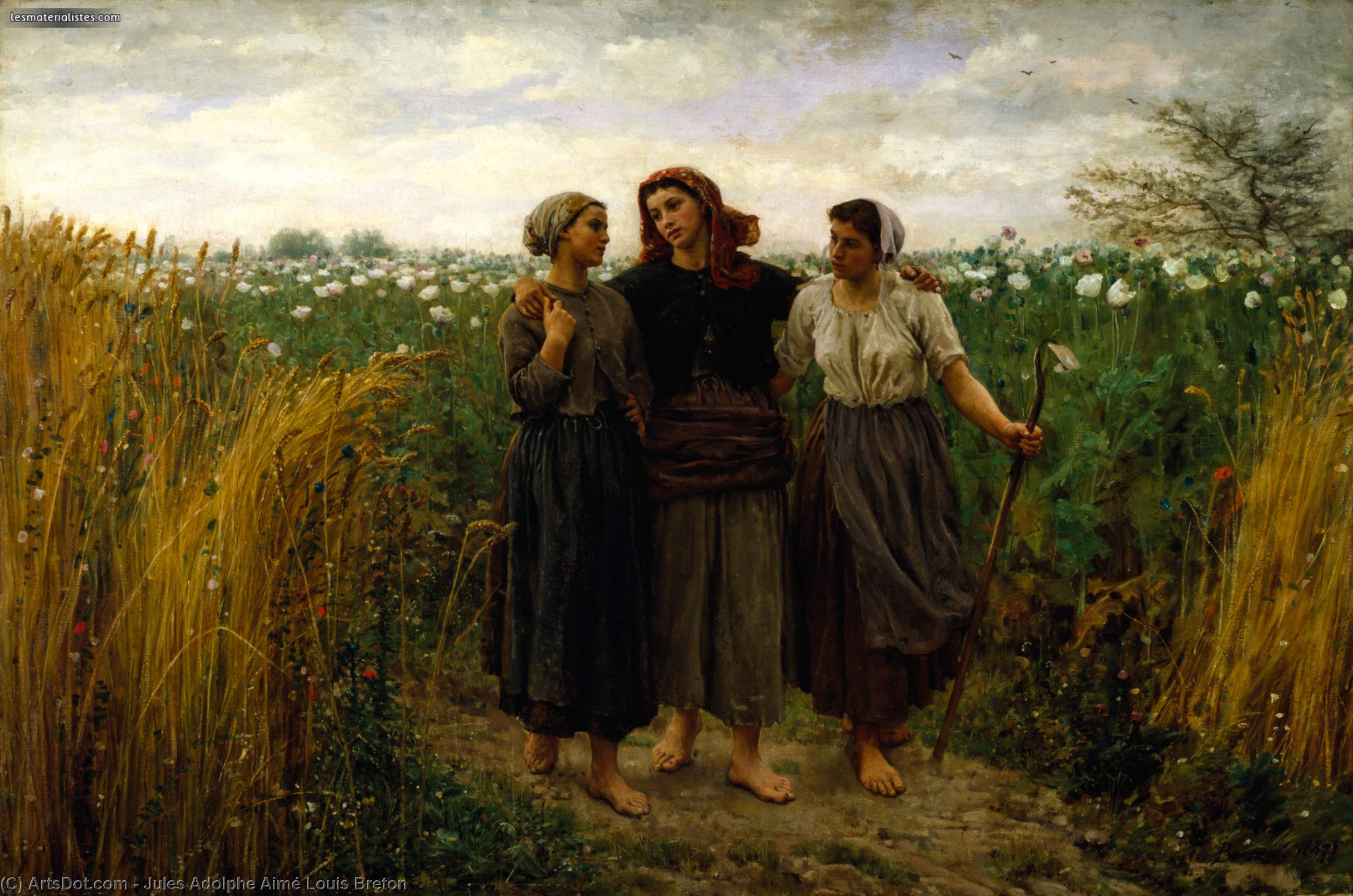 Wikioo.org - The Encyclopedia of Fine Arts - Painting, Artwork by Jules Adolphe Aimé Louis Breton - Returning from the Fields