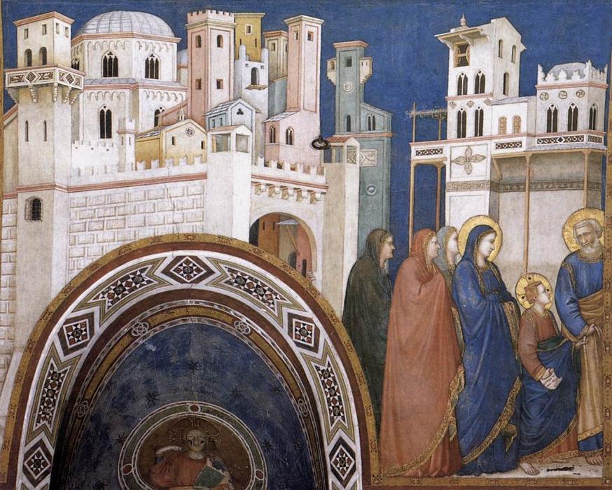 Wikioo.org – La Enciclopedia de las Bellas Artes - Pintura, Obras de arte de Giotto Di Bondone - Retorno de Cristo a jerusalén ( Transepto norte , iglesia baja , san francisco , Asís )