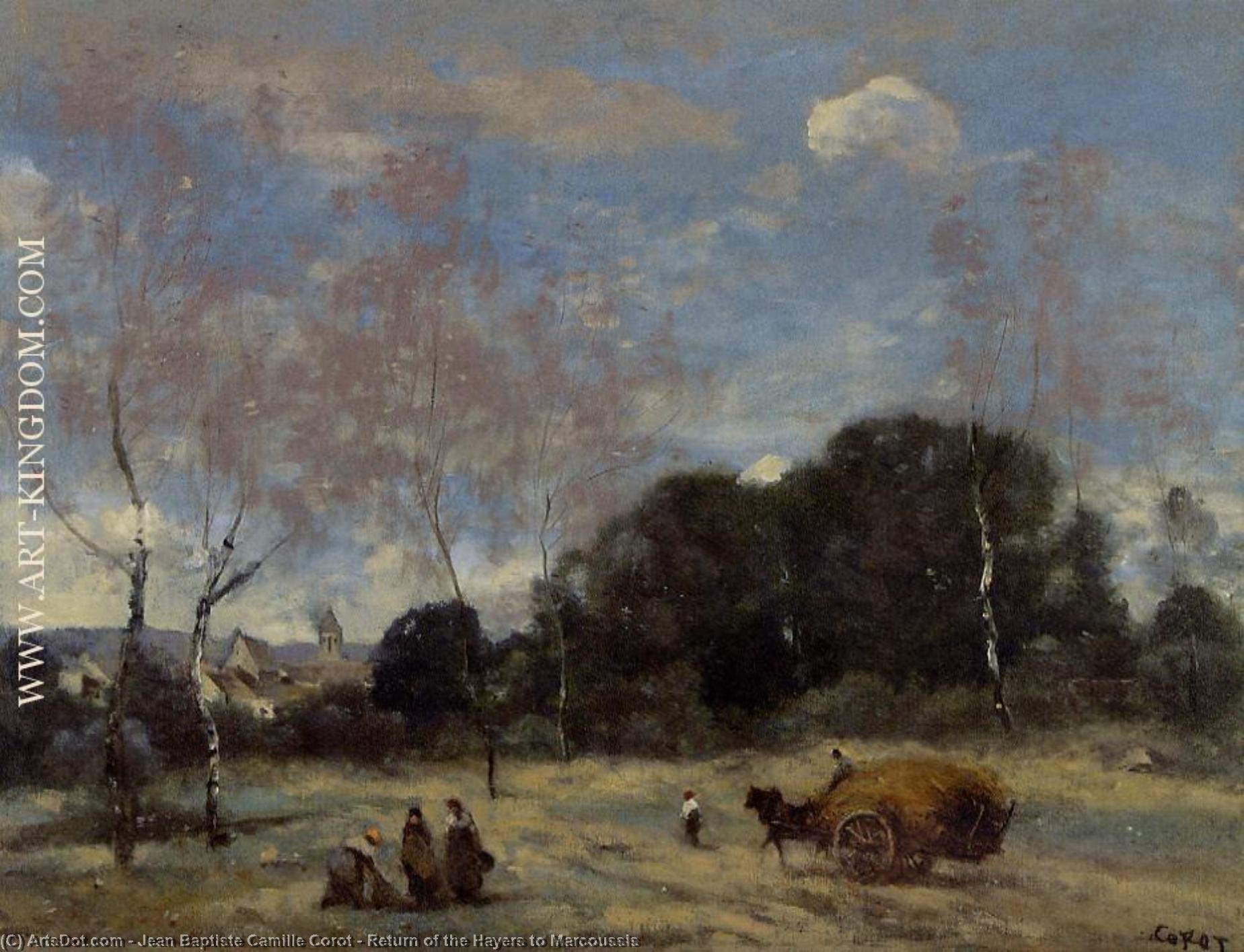 Wikioo.org - The Encyclopedia of Fine Arts - Painting, Artwork by Jean Baptiste Camille Corot - Return of the Hayers to Marcoussis