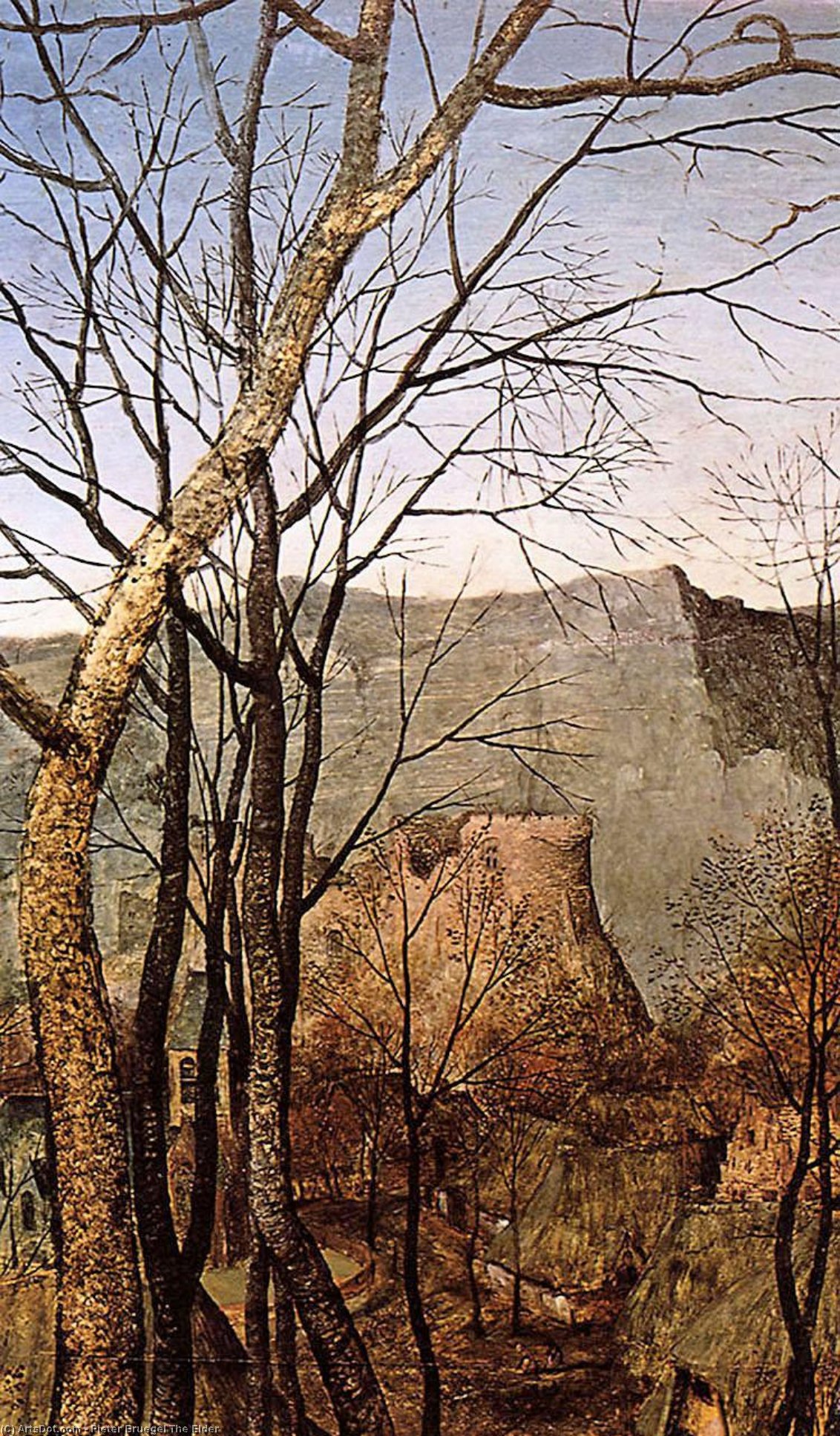WikiOO.org - Güzel Sanatlar Ansiklopedisi - Resim, Resimler Pieter Bruegel The Elder - The Return of the Herd [detail]