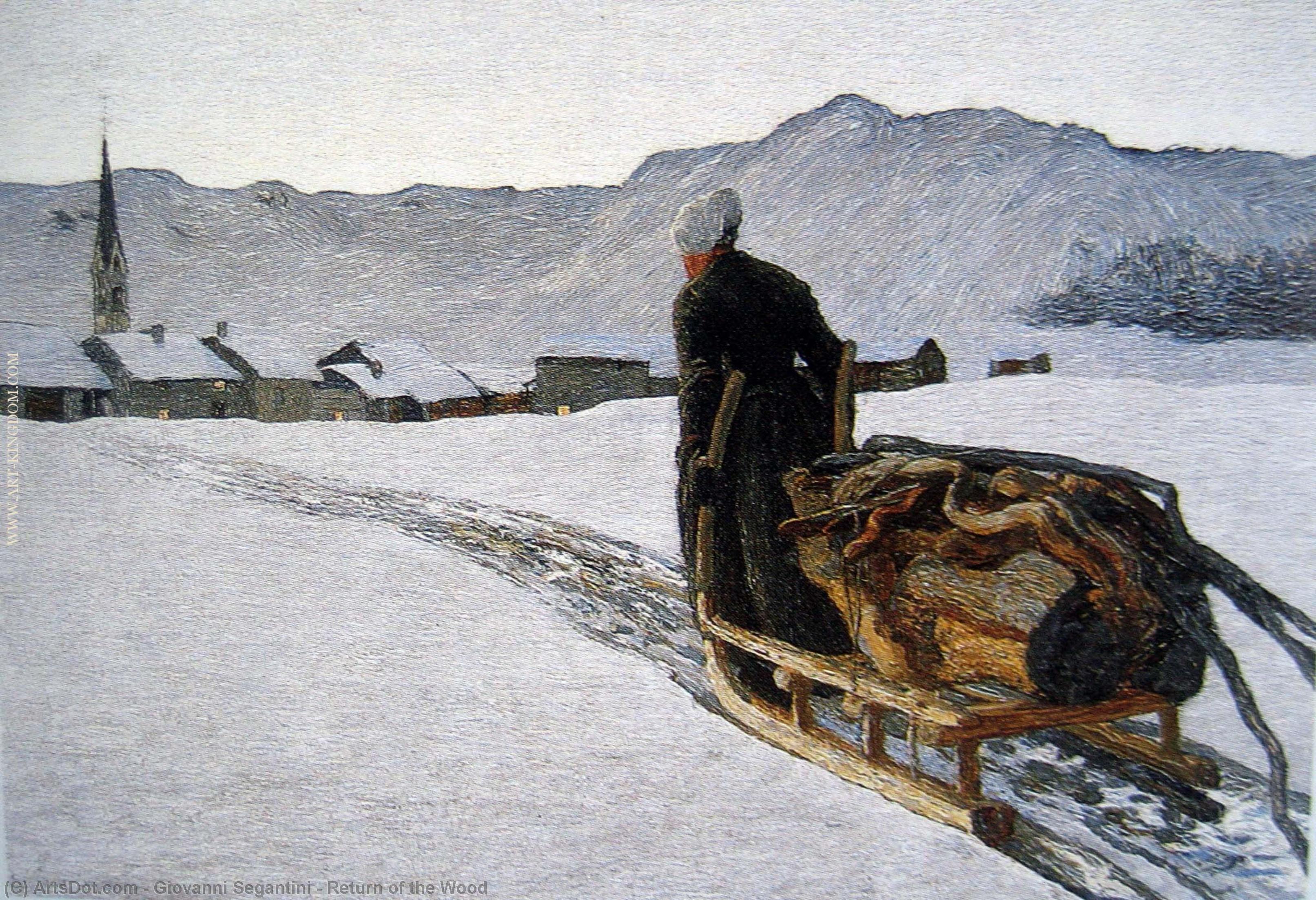 Wikioo.org - The Encyclopedia of Fine Arts - Painting, Artwork by Giovanni Segantini - Return of the Wood