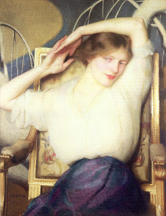 WikiOO.org - Encyclopedia of Fine Arts - Målning, konstverk William Macgregor Paxton - Reverie