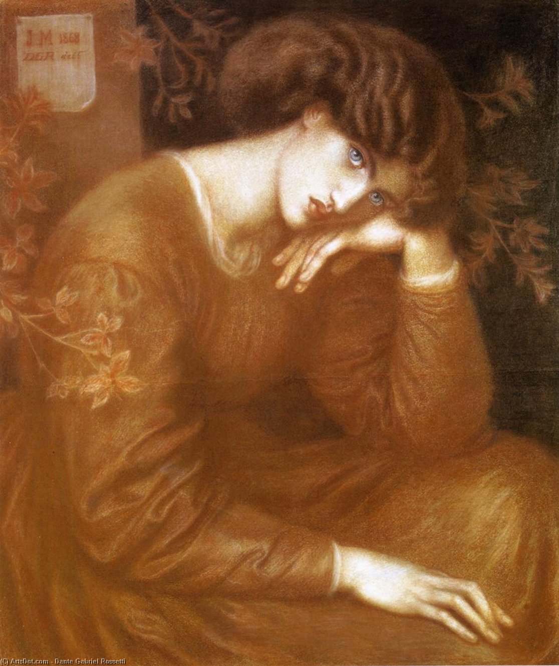 WikiOO.org - Encyclopedia of Fine Arts - Maleri, Artwork Dante Gabriel Rossetti - Reverie