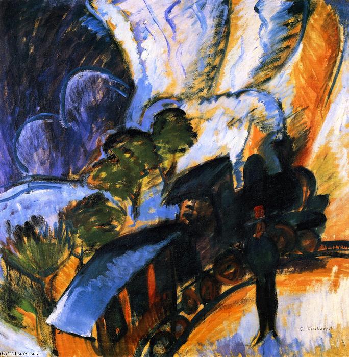 Wikioo.org - The Encyclopedia of Fine Arts - Painting, Artwork by Ernst Ludwig Kirchner - Rhätische Bahn, Davos