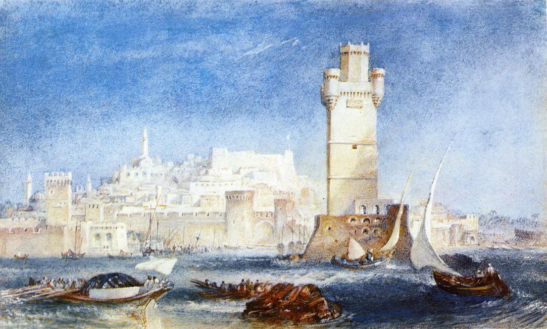 WikiOO.org - אנציקלופדיה לאמנויות יפות - ציור, יצירות אמנות William Turner - Rhodes (for Lord Byron's Works'')''