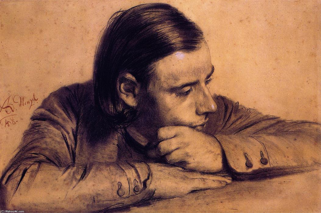 Wikioo.org - สารานุกรมวิจิตรศิลป์ - จิตรกรรม Adolph Menzel - Richard Menzel, the Artist's Brother