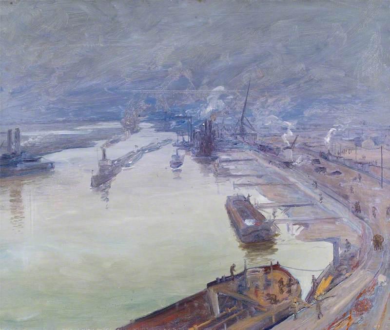 Wikioo.org - The Encyclopedia of Fine Arts - Painting, Artwork by John Lavery - Richborough in Fog