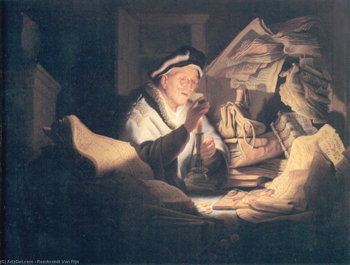 Wikioo.org - The Encyclopedia of Fine Arts - Painting, Artwork by Rembrandt Van Rijn - The Rich Man from the Parable