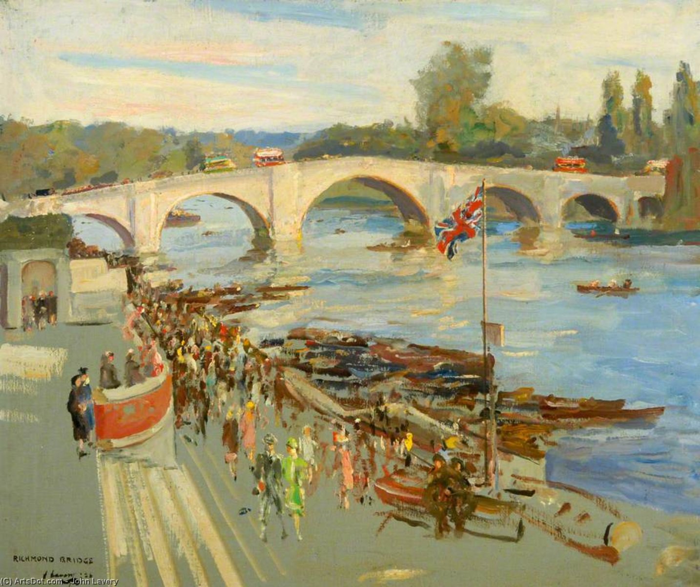 Wikioo.org - The Encyclopedia of Fine Arts - Painting, Artwork by John Lavery - Richmond Bridge, London