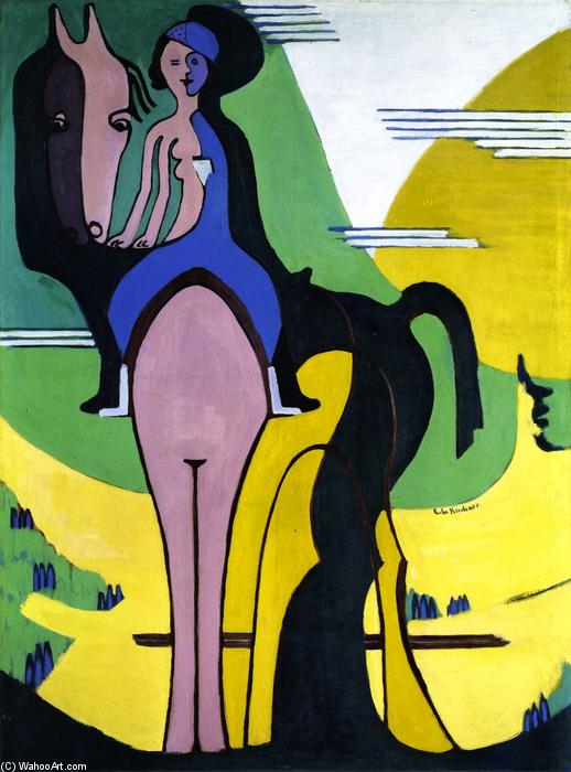 WikiOO.org – 美術百科全書 - 繪畫，作品 Ernst Ludwig Kirchner - 骑手