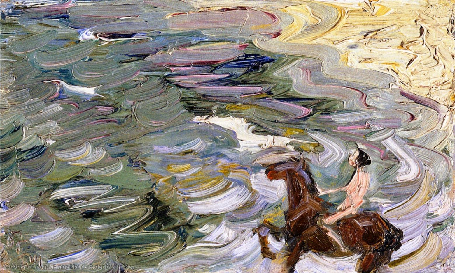 WikiOO.org - دایره المعارف هنرهای زیبا - نقاشی، آثار هنری Franz Marc - Rider by the Sea