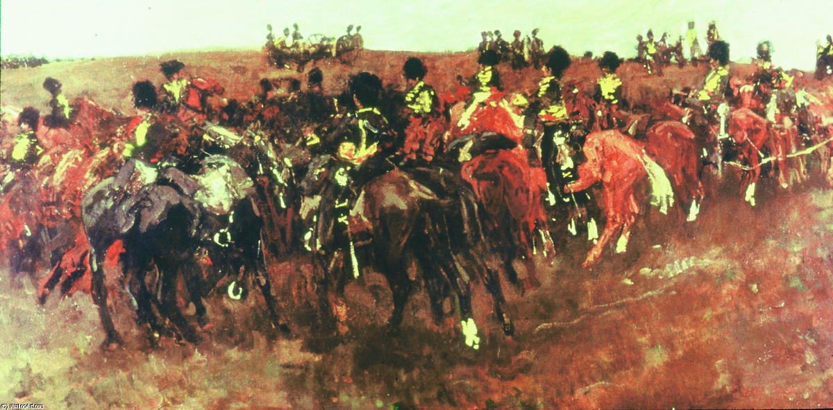 Wikioo.org - The Encyclopedia of Fine Arts - Painting, Artwork by George Hendrik Breitner - Riders on the heath near Schaarsbergen