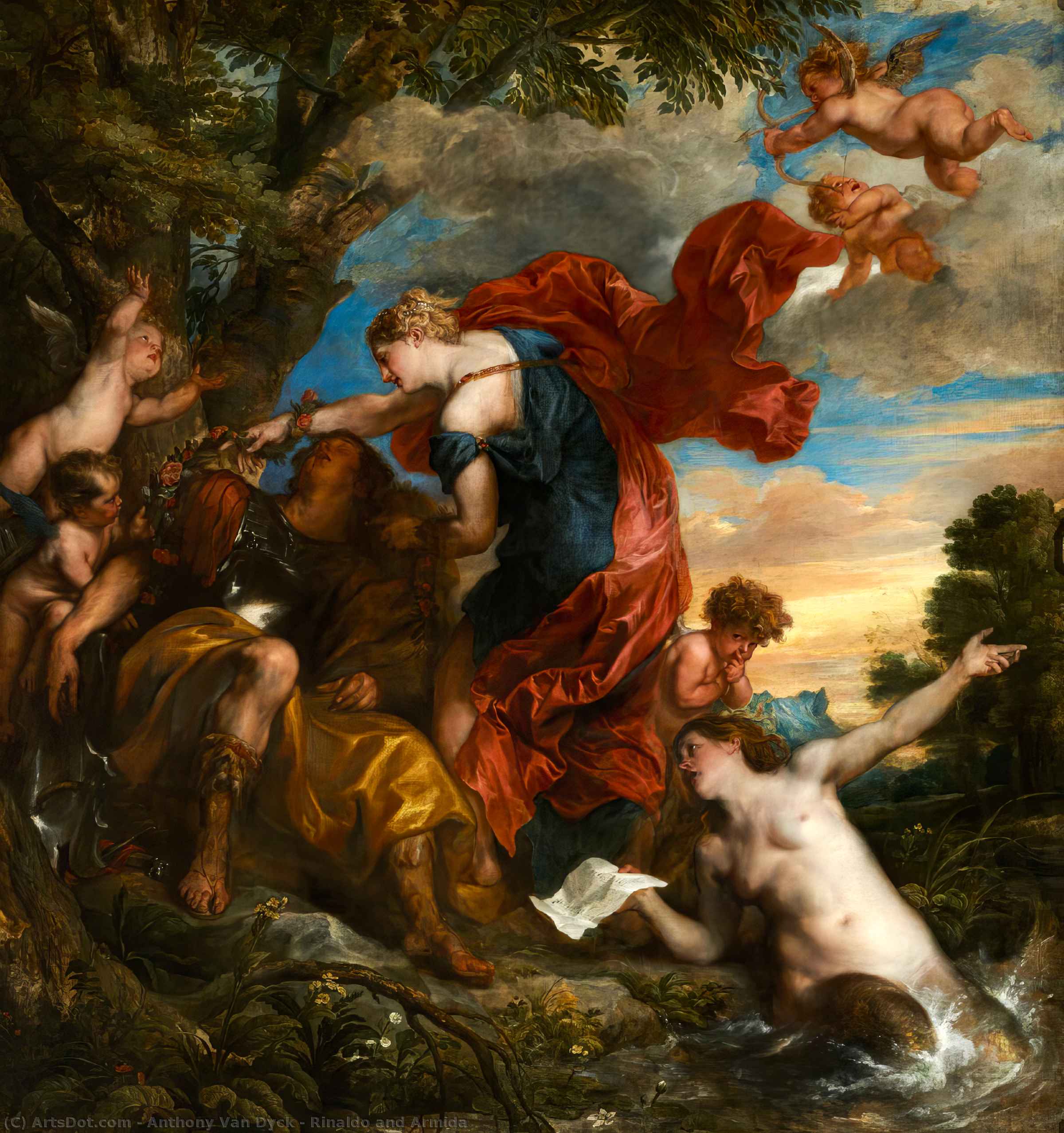 WikiOO.org - Encyclopedia of Fine Arts - Maalaus, taideteos Anthony Van Dyck - Rinaldo and Armida