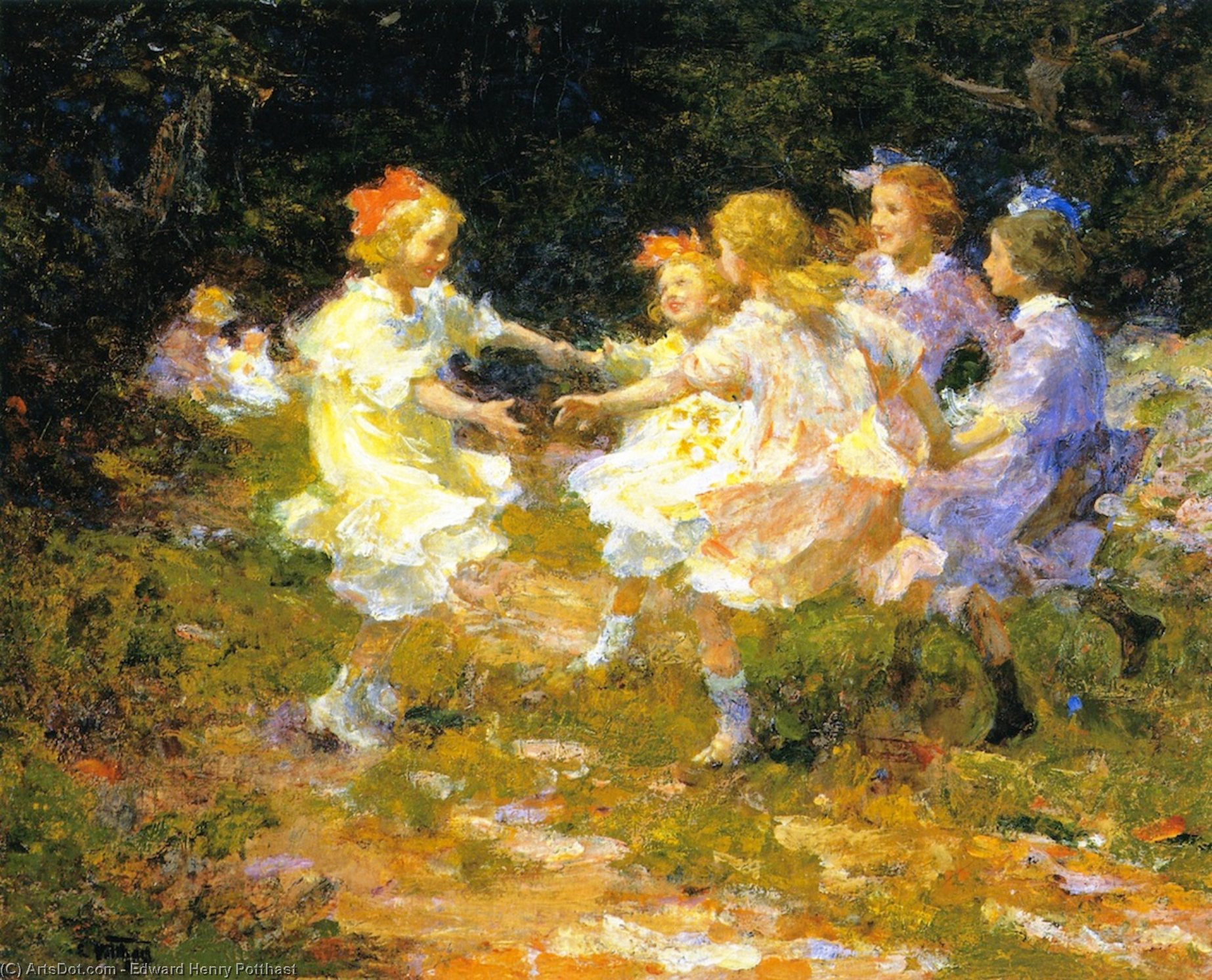 Wikioo.org - The Encyclopedia of Fine Arts - Painting, Artwork by Edward Henry Potthast - Ring Around the Rosey