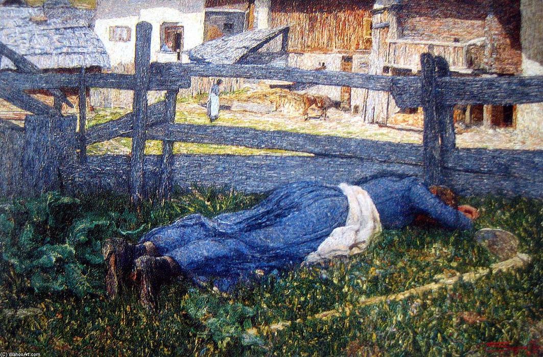 Wikioo.org - The Encyclopedia of Fine Arts - Painting, Artwork by Giovanni Segantini - Riposo all?ombra