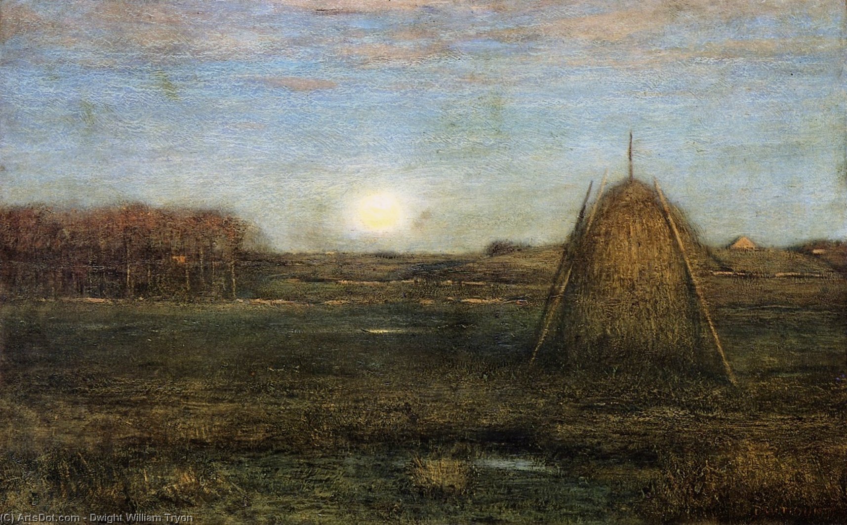Wikioo.org - The Encyclopedia of Fine Arts - Painting, Artwork by Dwight William Tryon - The Rising Moon: Autumn