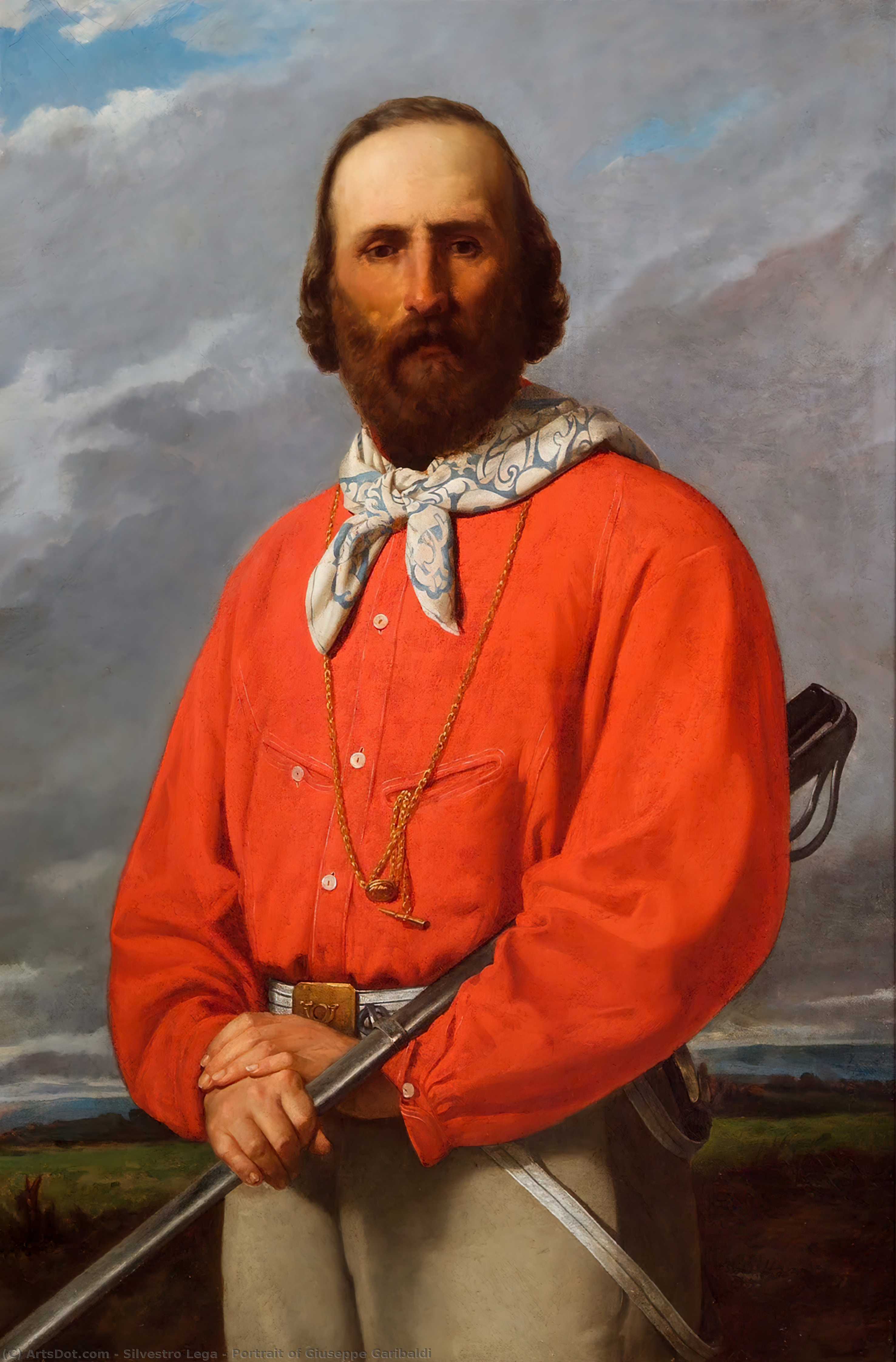 WikiOO.org - Güzel Sanatlar Ansiklopedisi - Resim, Resimler Silvestro Lega - Portrait of Giuseppe Garibaldi