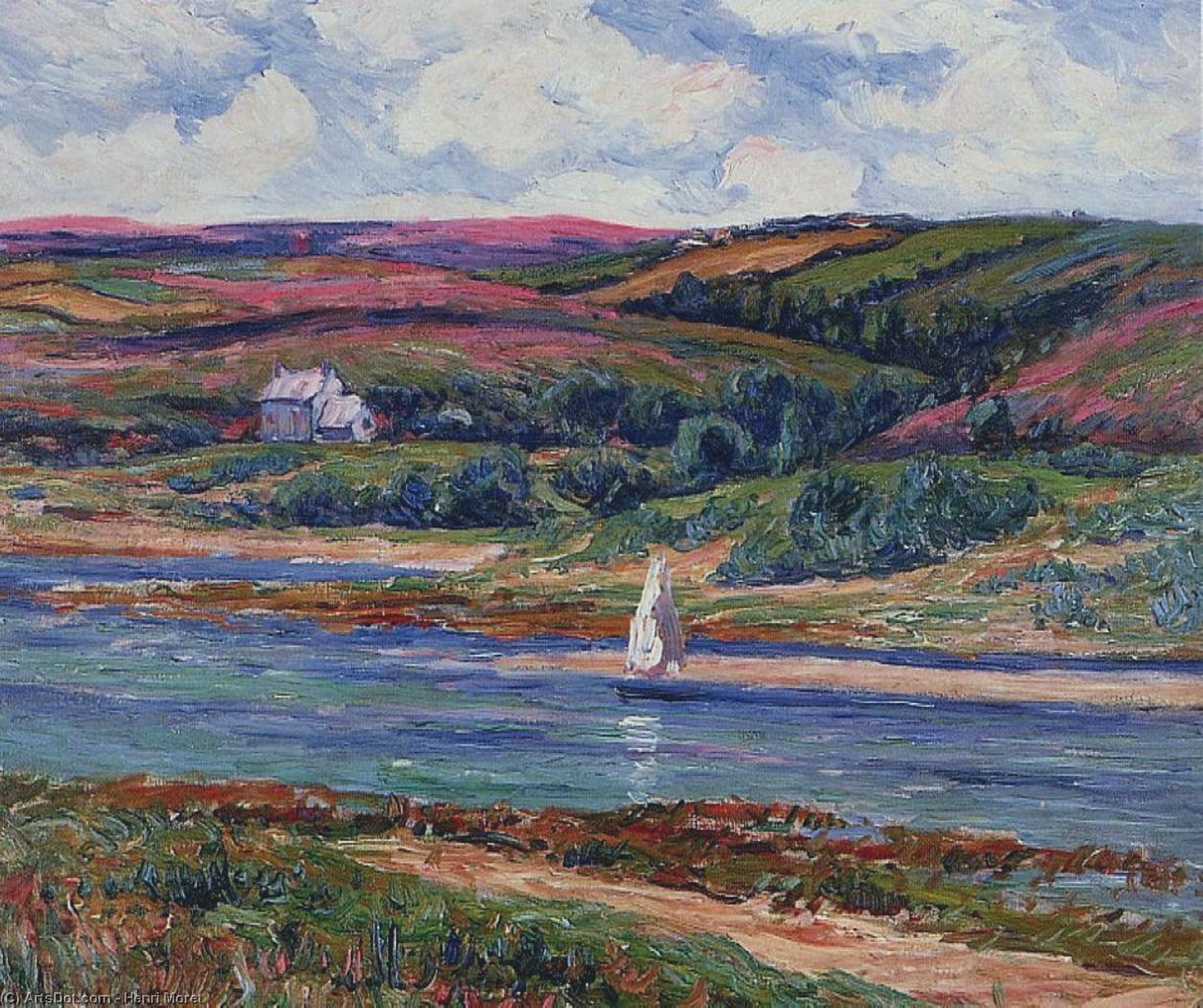 Wikioo.org - The Encyclopedia of Fine Arts - Painting, Artwork by Henri Moret - The River at Belon