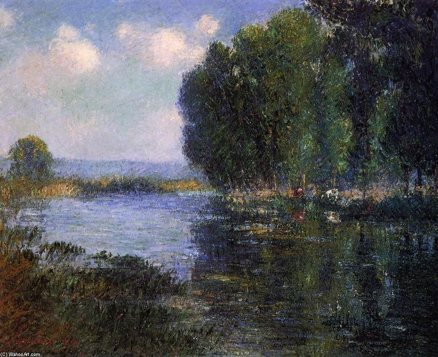 Wikioo.org - สารานุกรมวิจิตรศิลป์ - จิตรกรรม Gustave Loiseau - River Bend in Normandy