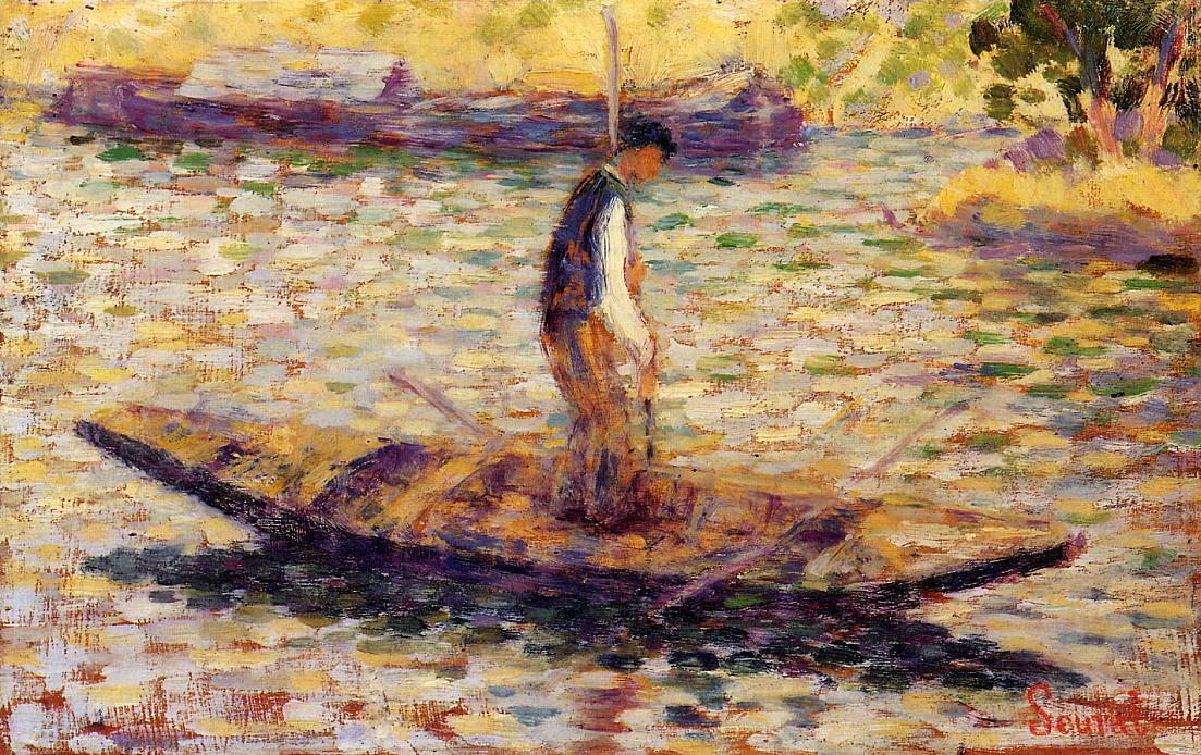 WikiOO.org - Εγκυκλοπαίδεια Καλών Τεχνών - Ζωγραφική, έργα τέχνης Georges Pierre Seurat - Riverman (also known as Fisherman)