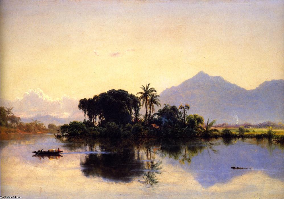 Wikioo.org - The Encyclopedia of Fine Arts - Painting, Artwork by Louis Remy Mignot - River Scene, Ecuador (I)